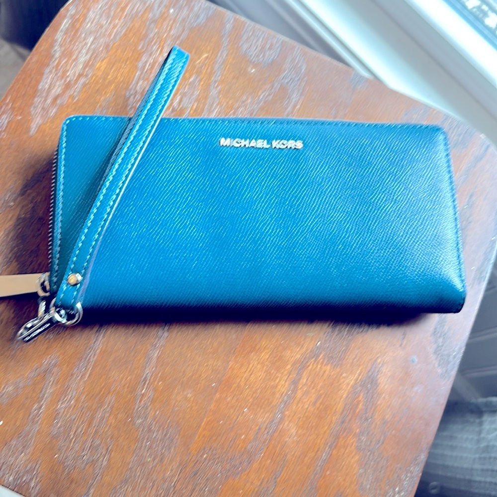 Michael Kors Continental Blue Clutch